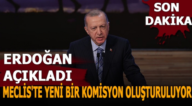 Erdoğan açıkladı: Meclis'te yeni bir komisyon oluşturuluyor...