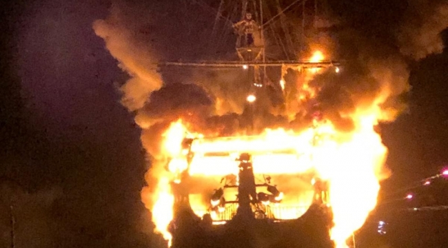 Alanya'da tur teknelerinde yangın