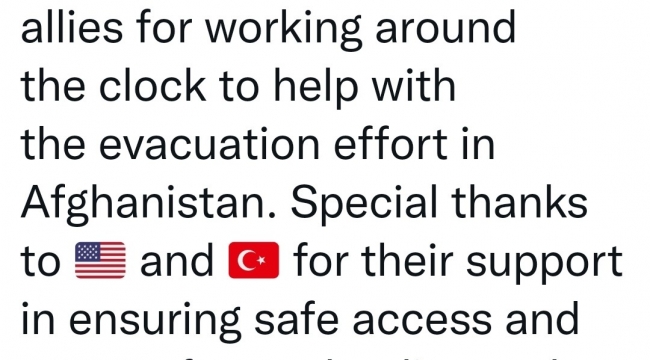 Çekya'dan Afganistan'daki tahliye çalışmaları için Türkiye'ye teşekkür